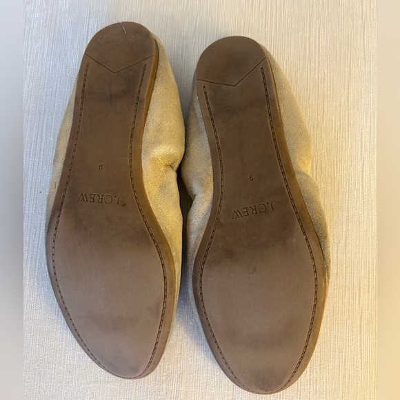 🩰 JCREW Ballet Flats Italian Leather Gold Sz 9 - Picture 3 of 4